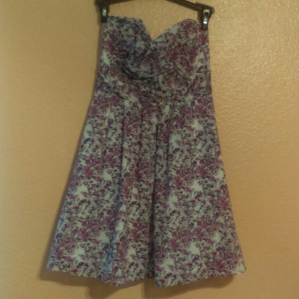 Express floral strapless dress